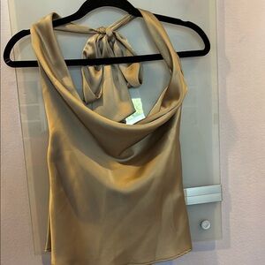 Zara Gold Halter Top